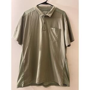 Eddie Bauer Mens XL FreeDry Polo Shirt Pocket Short Sleeve Mesh Back Green‎